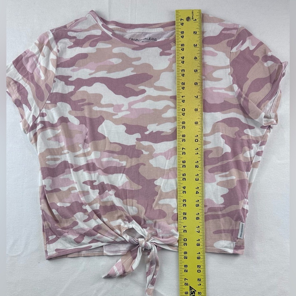 Calvin Klein Jeans Camo‎ Tie Front Crop Top Pink Womens Size M - Picture 8 of 8